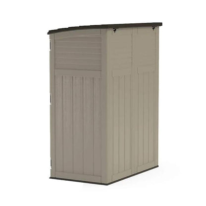 Suncast Outdoor Storage Shed, Water Resistant Resin Vertical Outdoor Storage Cabinet for Patio, Garden Tools, Cushions, & Equipment, Weatherproof Multi-Wall Design, 54 cu. ft., Made in USA