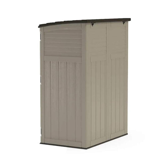 Suncast Outdoor Storage Shed, Water Resistant Resin Vertical Outdoor Storage Cabinet for Patio, Garden Tools, Cushions, & Equipment, Weatherproof Multi-Wall Design, 54 cu. ft., Made in USA