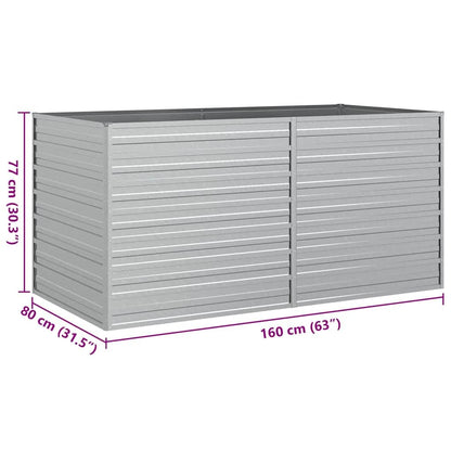 Shivorasphere Garden Raised Bed Silver Galvanized Steel Rectangular Planter Box 63 x 31.5 x 30.3 in Outdoor Raised Beds for Gardening Flower and Vegetable Growing