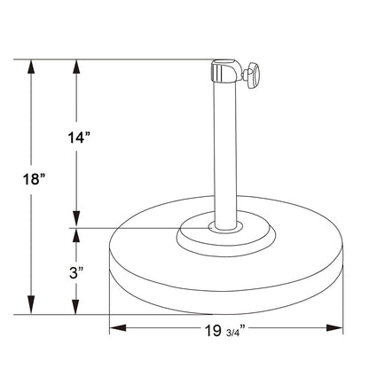 California Umbrella 50 Lb. Weighted Concrete Premium Patio Umbrella Base, Fits Up to 1.5" Diameter Umbrella Pole, Bronze