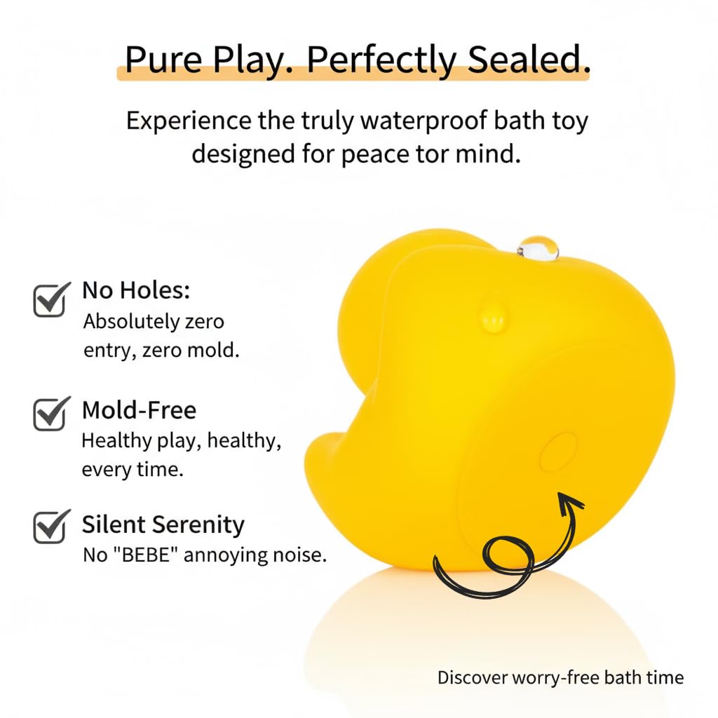2 Pcs Jumbo Rubber Yellow Duck,Kalafona 10.3 Inch Giant Big Large No 'Bebe' Noise No Hole Rubber Funny Duck Bath Pool Toy Without Hole for Kids Shower Birthday Party Favor Home Decor