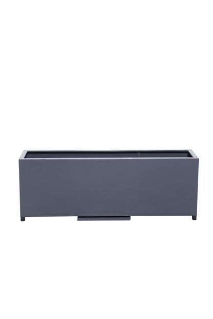 AGPL Multiprupose Stainless Steel Flower Pot Rectangular Solid Base Planter (Gray)