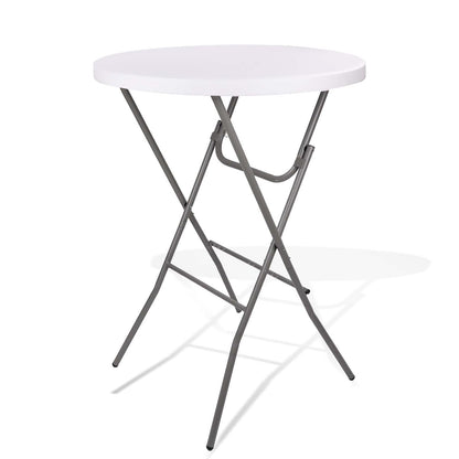 Lakhow Cocktail Table 28in Folding Round High Top Indoor Outdoor with Removable Legs, Tall Bistro Foldable Bar Height Table for Parties, Patio, Backyard, Dining Room, Events, Black- 1PCS