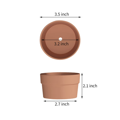 Fcacti 3.5 Inch Terracotta Shallow Succulent Pot - 20 Pack Small Terra Cotta Clay Pots with Drainage, Cacuts Terra-Cotta Indoor and Outdoor Planters with Drainage Hole