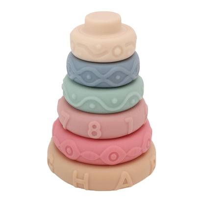 Soft Rubber Stacking Building Blocks for Babies Grip Training Educational Toys for Bath Play, Soft Infant Blocks for Children