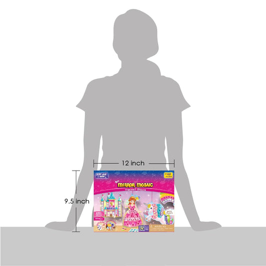 Imagimake Mirror Mosaic Princess & Unicorn Kids Art Set | DIY Craft Kit | Foil Stickers for Kids | Travel Toys | Art & Craft for 3-5 Year Old Girls | Birthday Gift for Girls Ages 3,4,5,6,7,8