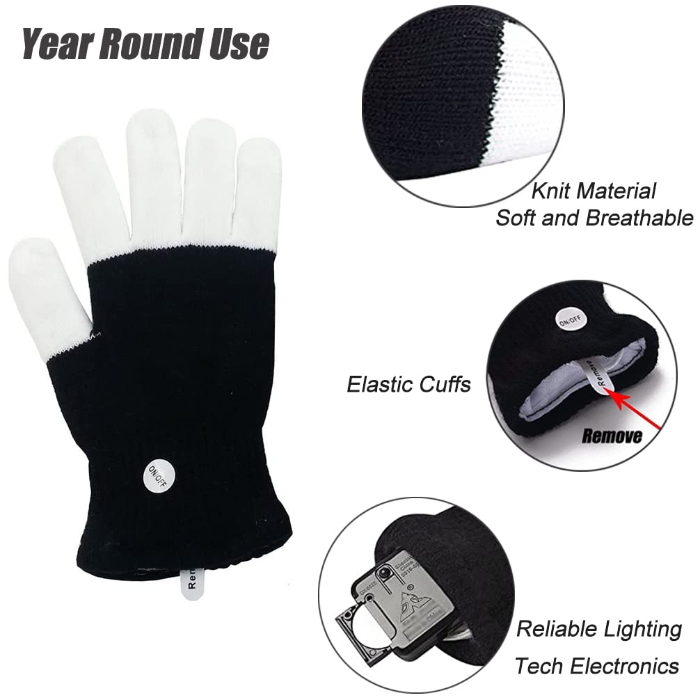 Luwint Kids LED Gloves Finger Light up Gloves - Flashing Autistic Cool Toys for Boys Girls, Children 3-7 Years