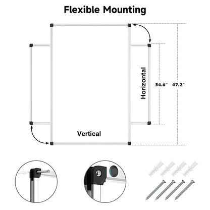 XBoard Magnetic Whiteboard 48 x 36, White Board 4 x 3, Dry Erase Board with Detachable Marker Tray