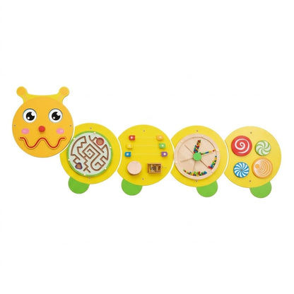 Monläurd® Caterpillar Montessori Busy Board,Sensory Board,Educational Toys,Activity Cube,Wall Toys,Daycare Furniture,Playroom Furniture,Interactive Toys,Wooden Toys,Learning Toys,Boys and Girls 6 M+