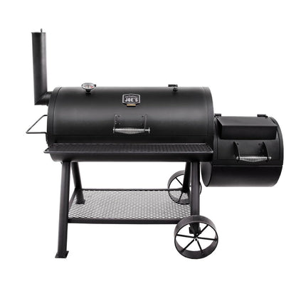 Oklahoma Joe's Longhorn Reverse Flow Offset Charcoal Smoker and Grill with 1060 sq. in. Cooking Area in Black