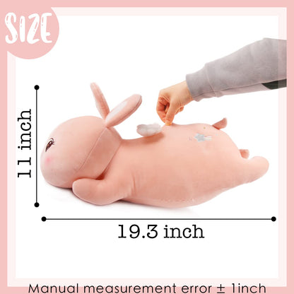ARELUX 21.7" Pink Stuffed Animal Pillow,Easter Bunny Plush Soft Hugging Toys,Cute Rabbit Doll Throw Pillow with Wings, Gifts for Girls Kids Birthday