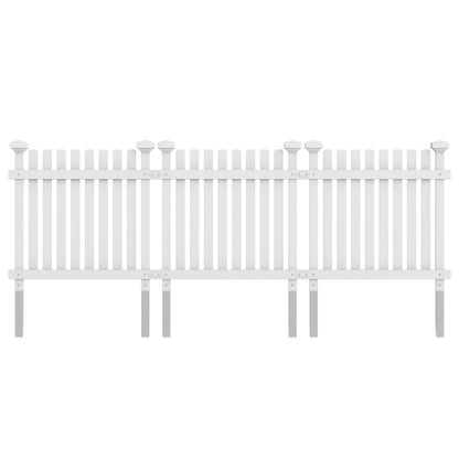 MELLCOM No Dig Garden Picket Fence, 3-Panel 24''W x 24''H Decorative Privacy Fence with Metal Stakes, Garden Fence Border for Backyard, Patio & Yard, White