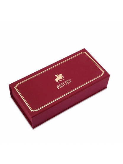 Piguet Genève – Luxury and Ergonomic Rollerball Signature Pen – Sigma V Signature – Blue Ink – Gift Boxed with Universal Refill (I'Doré)
