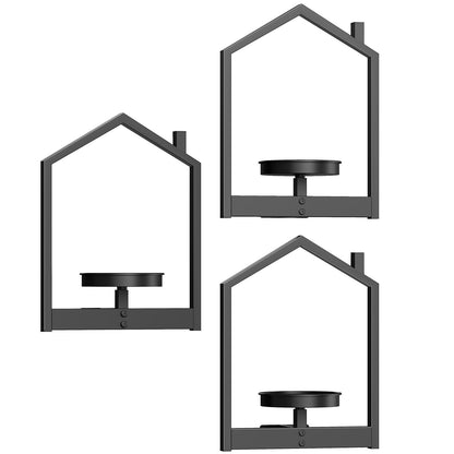 HOOBRO Hanging Planters for Indoor Plants, Wall Plant Holder Set of 3, Plant Hanger Indoor Window Plant Shelves, Metal Frame, Space Saving, for Living Room Outdoor Entryway, Black BK08HJP301