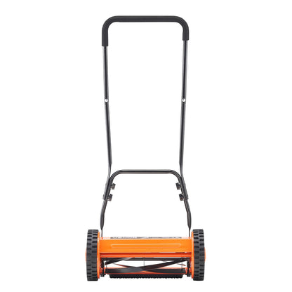 VEVOR Push Reel Lawn Mower 14 inch, 5 Blades Manual Push Mower No Motor, 0.6-1.75 in Adjustable Cutting Height, Walk-Behind Lawn Mowers with Grass Catcher Bag for Green Lawns, Driveways, Courtyards