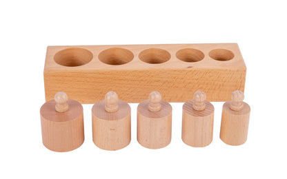 Montessori Toys for Babies 6-12 Months Wooden Knob Log Cylinder Blocks Development Sensory Toys for Toddlers Montessori Baby Games Educational Toys(4 Piece Set)