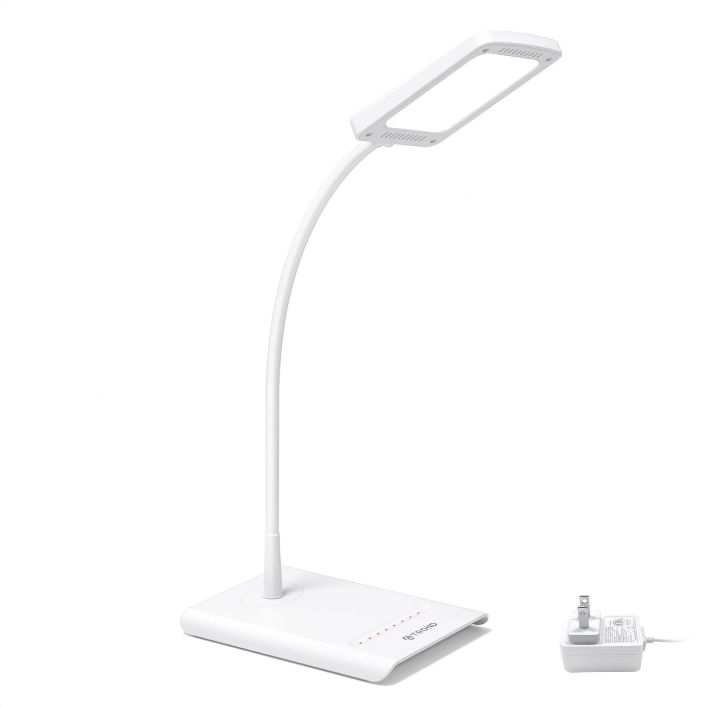 TROND Desk Lamp, Bright Dimmable Eye-Caring Table Lamp, 3 Color Modes 7 Brightness Levels, Flexible Gooseneck, Touch Control, Memory Function, Desk Light for Home Office Dorm Room Essentials