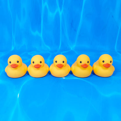 3 inch Kalafona Rubber Yellow Ducks/ Ducky No Hole Waterproof No Squeak Bath/Pool/Water Float Toy Stuffed with Sealed Plug Without Hole for Kids in Bulk