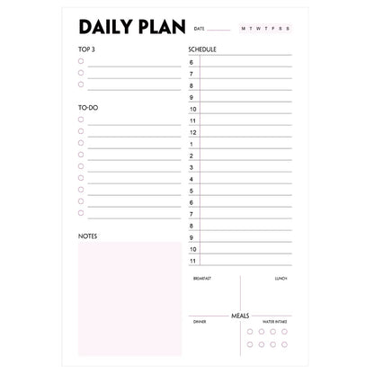 (Pack of 3) Nokingo Daily To Do Lists - A5 Calendar, Organizer with Priority, To Do Lists, Appointments, Meals and Water Intake Tracker, 50 Undated Tear-Off Sheets Daily Planner Pad, 5.8"x8.25"