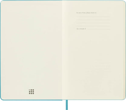 Moleskine Classic Notebook, Hard Cover, Large (5" x 8.25") Plain/Blank, Reef Blue, 240 Pages