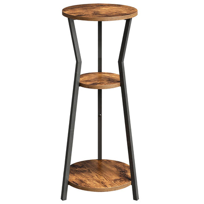 MAHANCRIS Plant Stand Indoor, 3 Tier Round Corner Plant Stand Indoor, Round Plant Holder Rack, 35" Tall Plant Shelf for Living Room, Balcony, Patio, Rustic Brown and Black PSHR0401