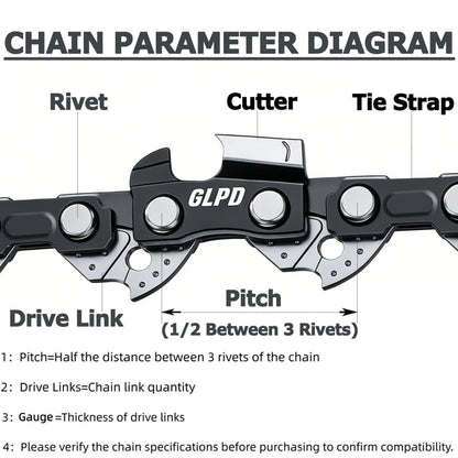 18 Inch Chainsaw Chain 3/8"LP Pitch .050" Gauge 62 Drive Links Fits for ECHO CS330 CS340, POULAN, Craftsman, HUSQVARNA,Remington and More,S62 (3 chainsaw chains)