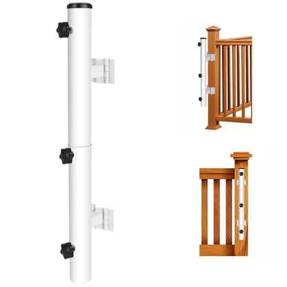 Lalafancy Post Umbrella Holder for Deck Railing, Adjustable Deck Umbrella Mount Outdoor Attachable to Balcony Railing Mounting Brackets Clamp Clip on Porch, Courtyard, Fits 4x4 Post
