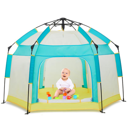 Bend River Baby Playpen with Canopy, Portable Baby Beach Tent, Toddler Play Yard Indoor and Outdoor, Foldable Mosquito Net for Infant - Green