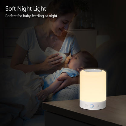 Night Lights, White Noise Machine – 20 Non-Looping Sleep Sounds, Rechargeable Battery, Touch Control, 6 Timers & Memory Function | Portable Sound Machine for Baby, Adults, Nursery, Travel