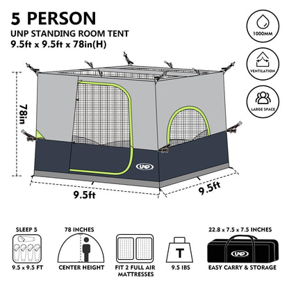 UNP Camping Canopy - Inner Tent - Side Tents - SUV Camping Cube for 10' x 10' Pop Up Canopies (Canopy Pole/Shelter NOT Included) (Dark Blue-Inner Tent)