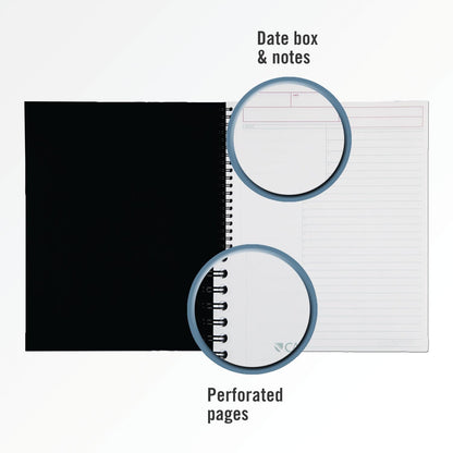 Cambridge Business Notebook, Action Planner, Legal Ruled Paper, 8-1/2" x 11", 80 Sheets, Flexible Soft Touch Cover, Wirebound, Gray (06064)