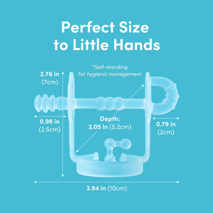 MEDITOY Premium Baby Hand Teether – Soft & Hygienic Soothing Aid for Teething Discomfort in Babies 3-12 Months, BPA-Free LSR Silicone, Adjustable Wristband, Easy to Clean, Made in Korea