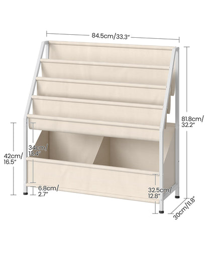 CHOEZON Kids Bookshelf, 4-Tier Bookshelf for Kids, Large Capacity Book and Toy Storage Organizer, Toddler Book Shelf for Kids Room, Nursery, Playroom, Beige TCW09WM