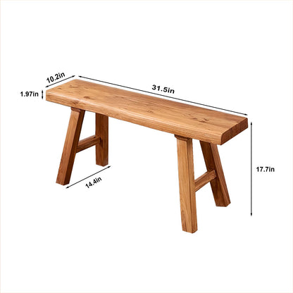 ZPrestiCraftbl Wooden Bench Indoor – Rustic Farmhouse Narrow Entryway Bench with Slim Skinny Design, Natural Solid Wood, Perfect for Dining Room, Bedroom, or End of Bed, 31.5in Length