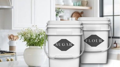 House Naturals 4 Gallon Square Food Grade Bucket Pail with Lid (Pack of 4) Made in USA containers