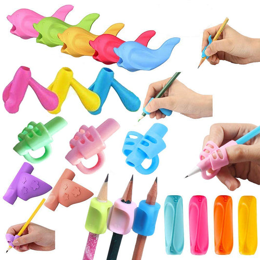 Pencil Grippers for Kids Handwriting 20Pcs Finger Grips Holder Ergonomic Writing Aid Grip Posture Correction Training Tools for Children Preschoolers Adults(6 Types)