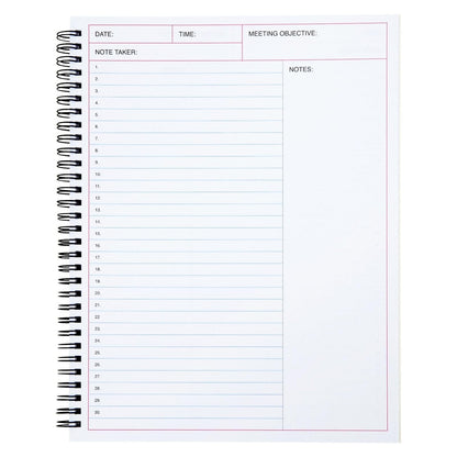 Juvale Meeting Notebook for Work - Spiral-Bound Planner Notebook for Work Planner & Office Supplies - Agenda & To Do List Notepad - 11 x 8.5 In, White, Pack of 2