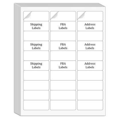 SJPACK 30-up Address Labels 1" x 2-5/8" Mailing Labels,15000 Lables, White Label Sticker Papers for Laser Inkjet Printers, (500 Sheets)