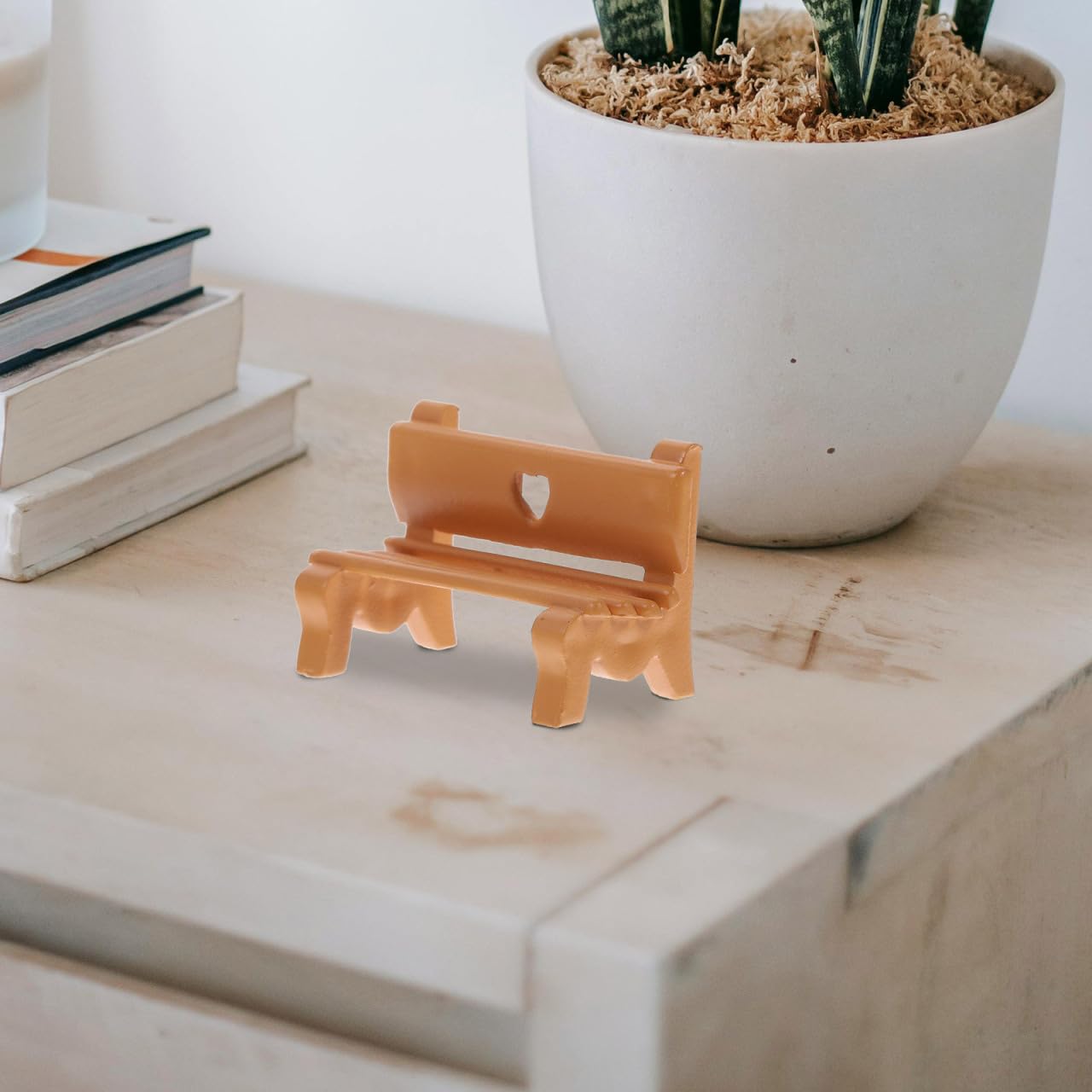 DECHOUS 4Pcs Miniature Park Bench Model 1:75 Scale Plastic Dollhouse Mini Bench for Micro Landscape Garden Accessories
