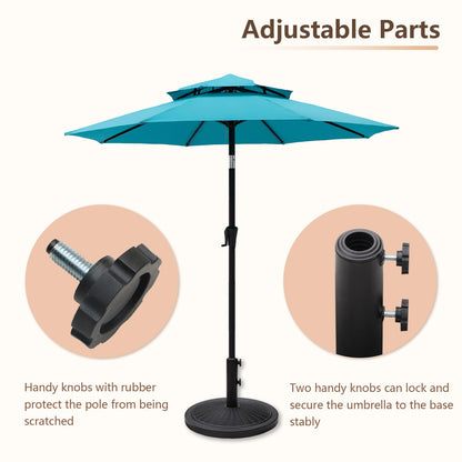 C-Hopetree 33 lb Heavy Duty Round Patio Base Stand for Outdoor Market Table Umbrella, Black