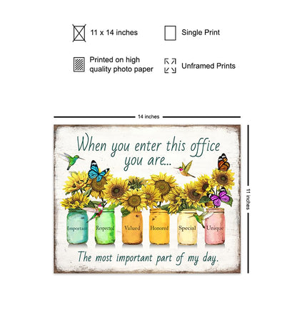 Inspirational Posters For Office 11x14 - Inspirational Quotes Office Wall Decor - positive affirmation Home Decor - Teamwork Posters - Entrepreneur Gifts - Motivation Poster - Unframed Print