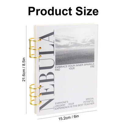 MultiBey A5 Binder 6-Ring Frosted Acrylic Binder Planner Cover with 45 Sheets Lined Paper, Personal Loose Leaf Binders, Gold Metal Round Rings a5 Planner Budget Binders, Lay Flat Design