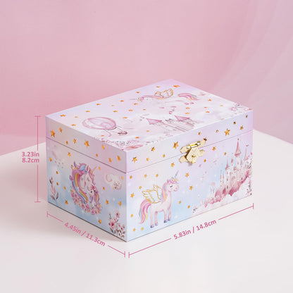 ProCase Unicorn Jewelry Box for Girls, Kids Musical Jewelry Boxes with Spinning Unicorn Doll, Birthday Gifts for Little Girls Children Toddler Ages 3 4 5 6 7 8 -Pink (Box Only)