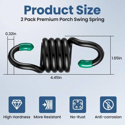 Aheucndg Heavy Duty Hammock Hanging Kit, 2 Pack 1300LBS M8 Capacity Spring Hammock Chair for Outdoor Indoor Activity of Porch Swings Hanging Chairs, Black