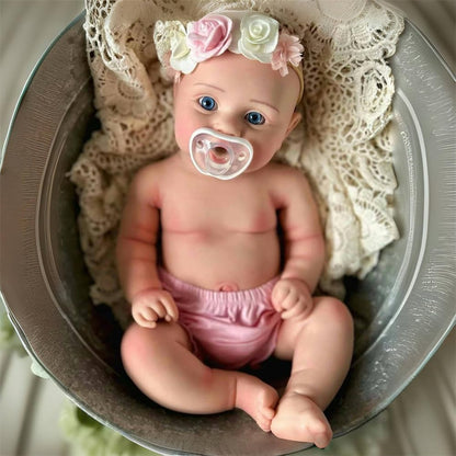 OCSDOLL 21 Inch 9 Lbs Maddie Girl Full Body Platinum Soft Silicone Reborn Doll - Realistic Lifelike Newborn Girl Doll Can Open Mouth Anatomically Correct Weighted Babies