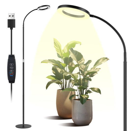 Grow Lights for Indoor Plants, Full Spectrum Plant Grow Light with 3/9/12H Timer, 3 Color Modes, 10 Brightness, Adjustable Growing Lamp for Large Indoor Plants, 17.7-29.5 Inch