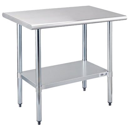 Profeeshaw Stainless Steel Prep Table 36x24 Inch NSF Commercial Work Table with Undershelf Heavy Duty Table for Kitchen Restaurant Home Hotel