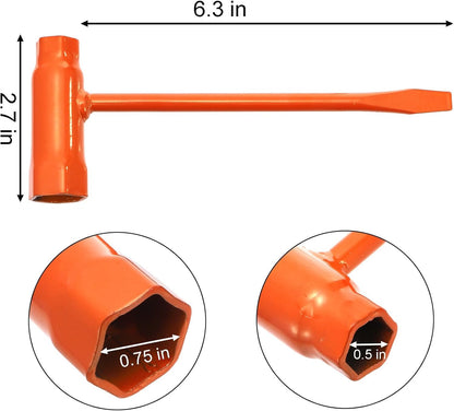 Okllen 9 Pack Chainsaw Scrench, T-Wrench Spanner Tool 13 by 19 mm (1/2x3/4inch), Combination Screwdriver and Wrench Adjustment Tool for Saws Chains Nuts Spark Plug, Orange