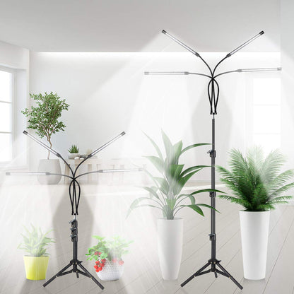 GHodec Grow Light with Stand, 5500K Full Spectrum Gooseneck Floor Plant Light for Indoor Plants Growing,5 Dimmable Levels & Auto On/Off Timer,Tripod Stand Plant Lamp Height Adjustable