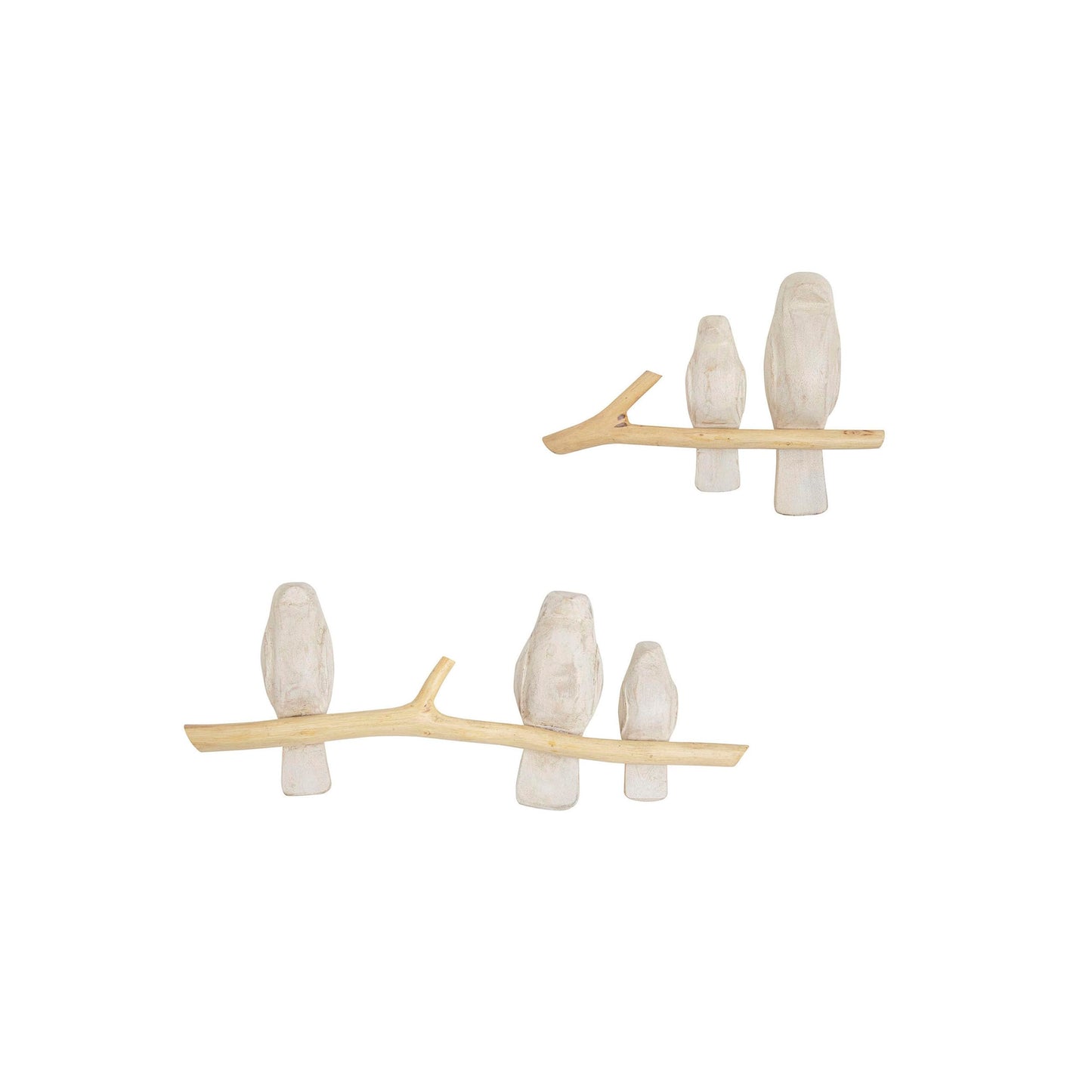 Crane Baby Handcrafted Wooden Bird Wall Decor, 2-Piece Set for Boys or Girls Woodland Nursery Decor, Natural Hand-Carved Wood, Woodland Decor For Nursery